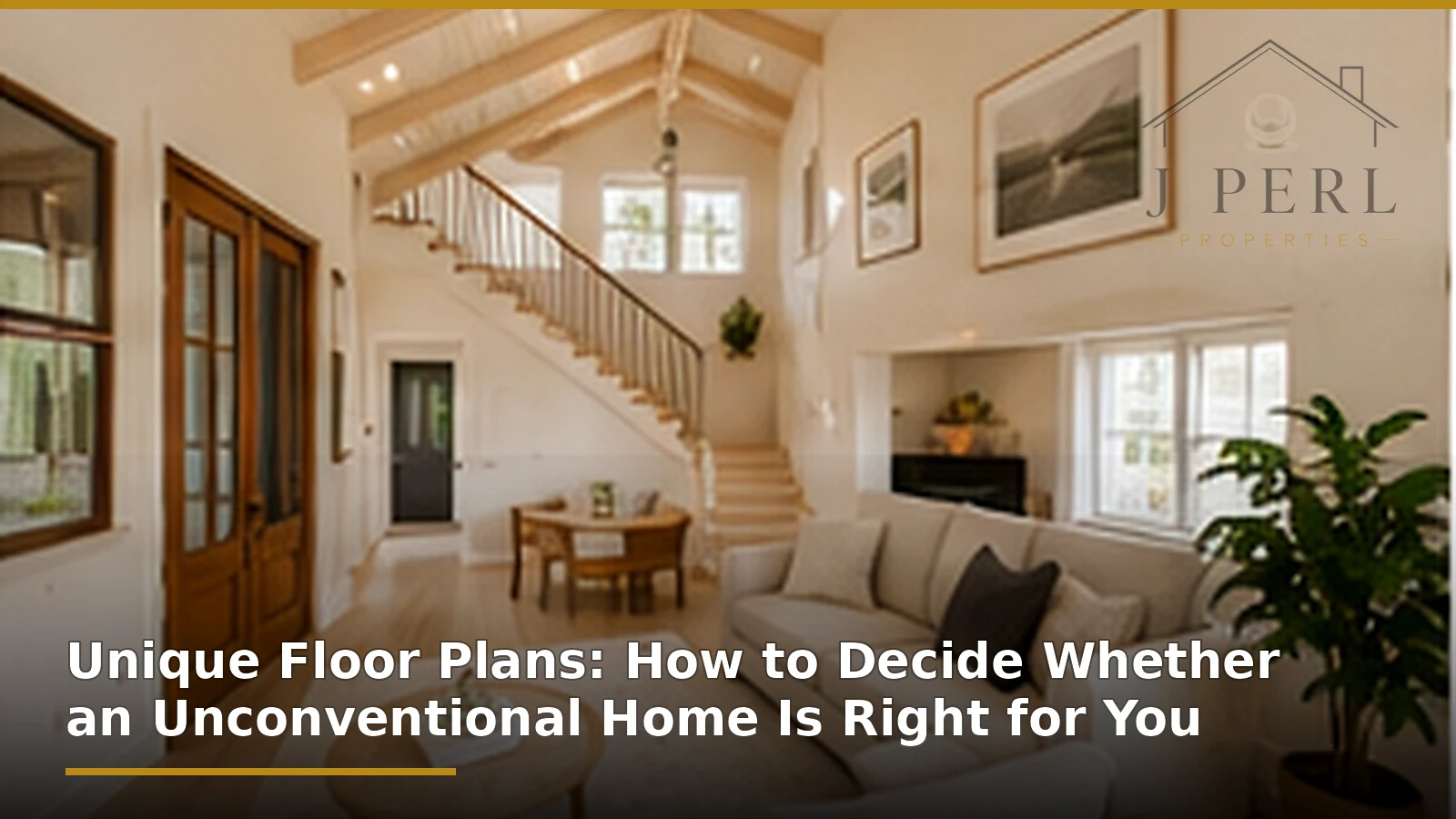Unconventional home interior with a distinctive floor plan